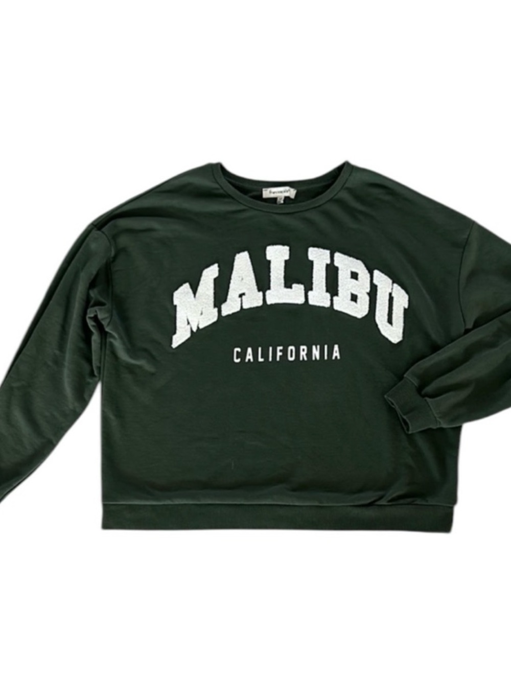 Francesca's Malibu California Green Sweatshirt size medium